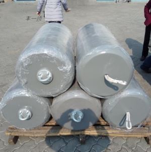 Marine gray foam filled fender used for ship to dock
